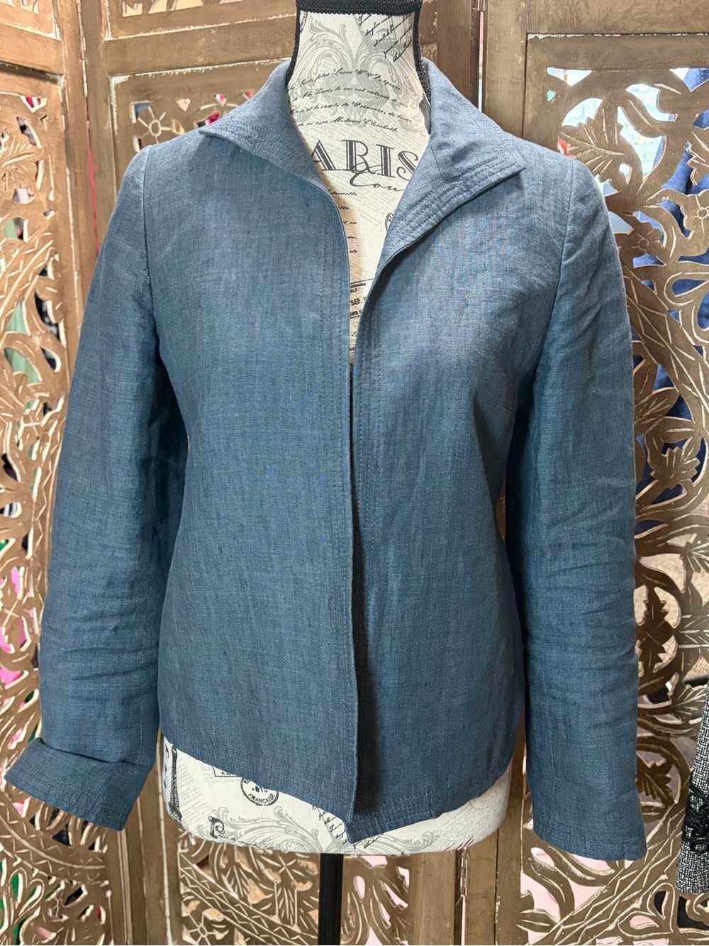 Talbots Blue Open-Front Blazer - Picture 2 of 4